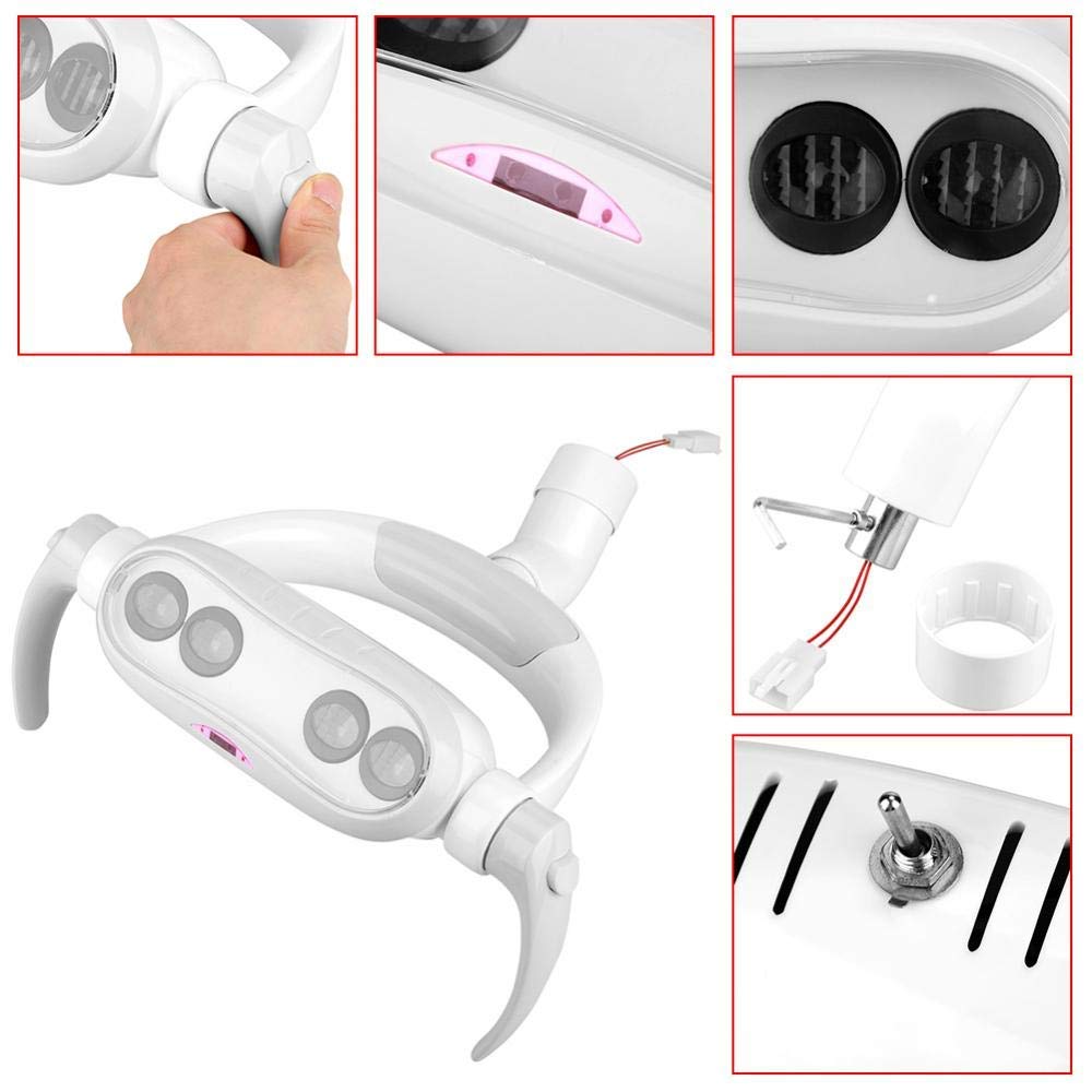 Dental Oral lampa LED z czujnikiem podczerwieni, 4 diody LED, lampa dentystyczna, lampa indukcyjna, do laboratoryjnego krzeseł, bezcieniowa lampa, akcesoria do krzeseł dentystycznych.