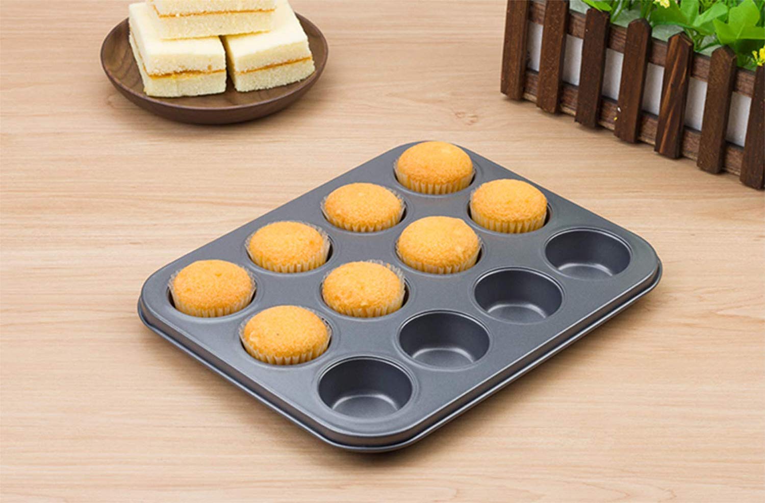 Set 2 Stampi Muffin Acciaio Antiaderente - Per Cupcake, Torte E Dolci (26.5x18.5cm) - Foto 10