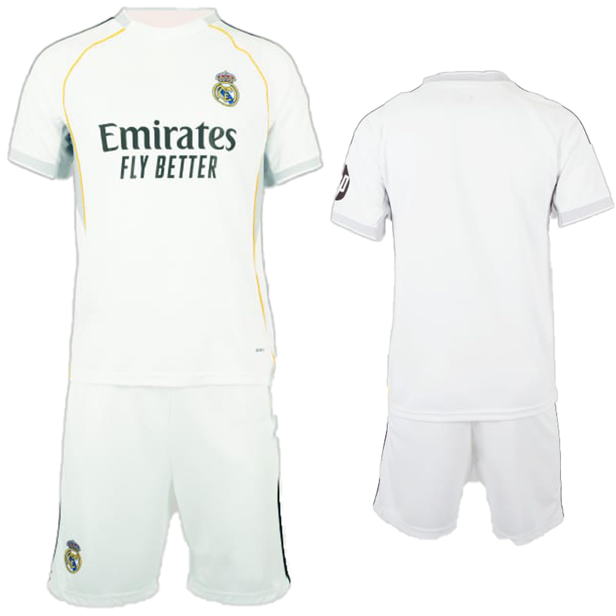 25-26 Real Home and Away Football Kit, Madeid Jersey and Shorts Set, Real Jersey For Kids Youth And Boyes size 6 Years (18) White