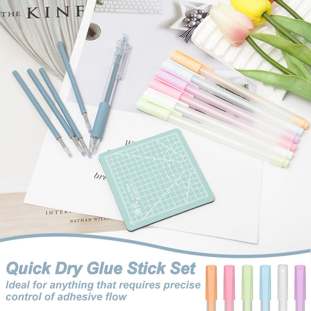 6 Penne A Colla Colorate Ad Asciugatura Rapida - Per Scrapbooking E Crafts - Foto 7