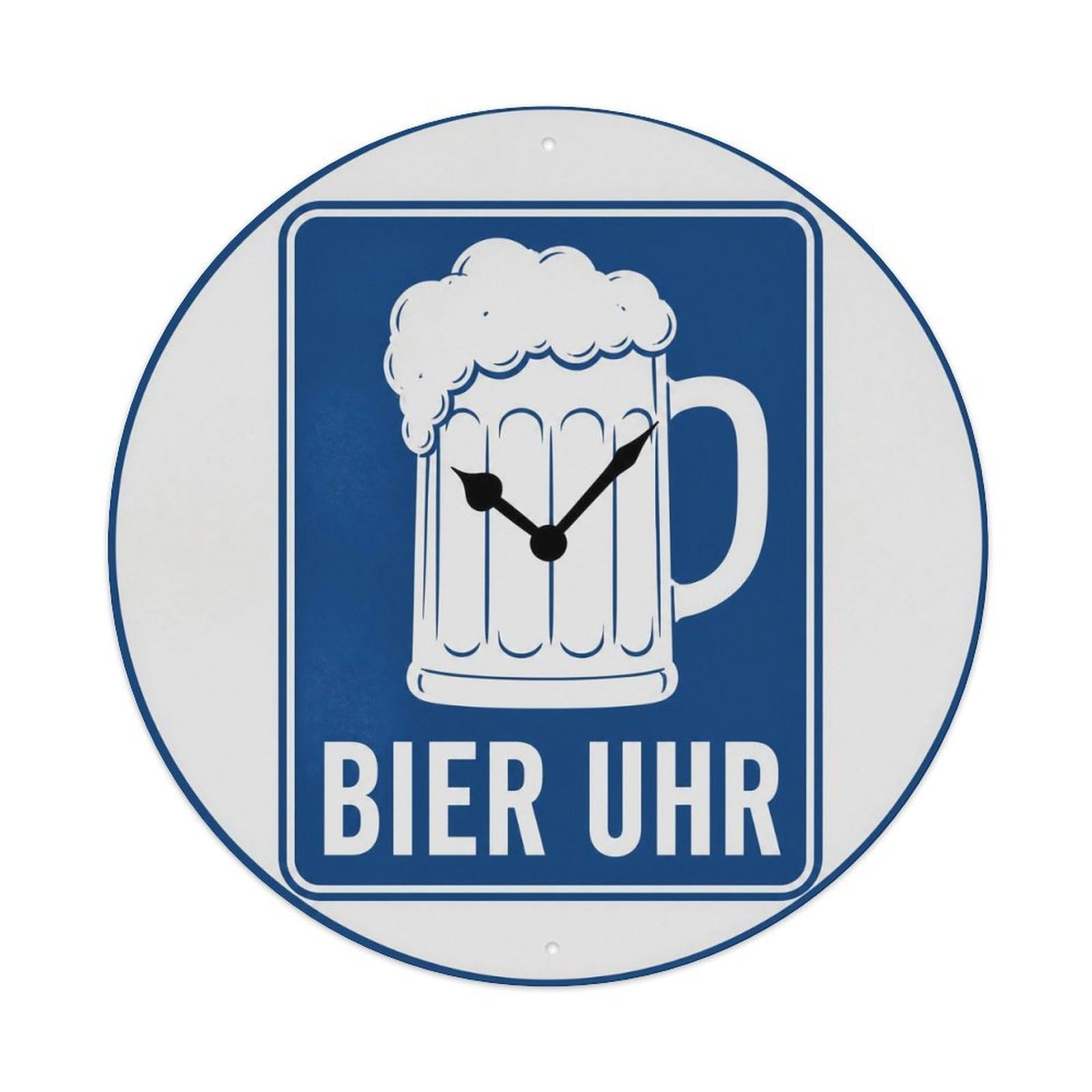 Olyhtr 8X8inch Classic Style Beer O Clock Polite Warning German Illustration Style Metal Tin Sign