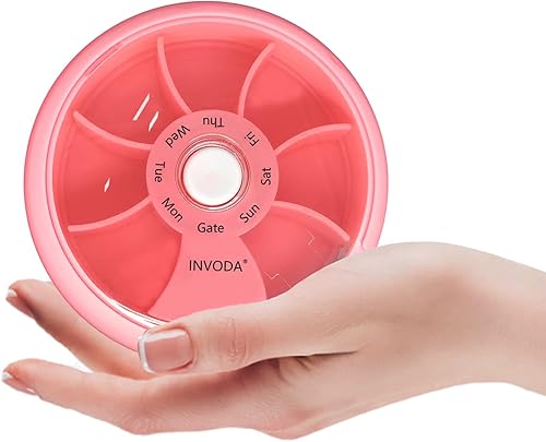 Miniatura 9 de Pastillero organizador de 3 pastilleros, semanal, lindo, redondo, pastillero, contenedor de pastillas, portátil, organizador de medicamentos pequeño