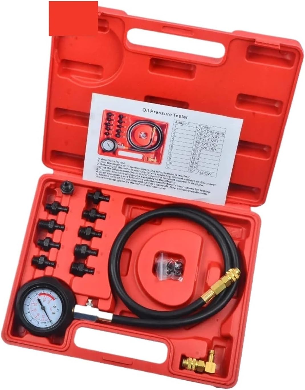 Engine Oil Pressure Test Kit Tester Low Oil Warning Devices Car Garage Tool