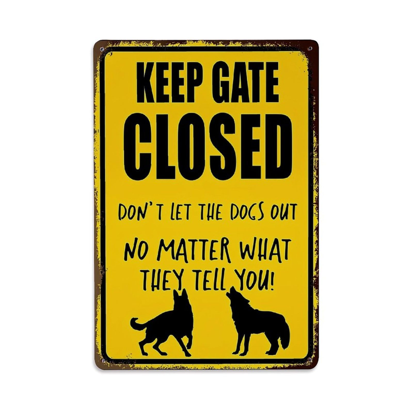 Jdfenggu Vintage Keep Gate Closed Sign_1 Retro Metal Tin Sign, Metal Poster For Bar, Home, Man Cave, Kitchen, Laundry Room Art Decor 8X12 Inch