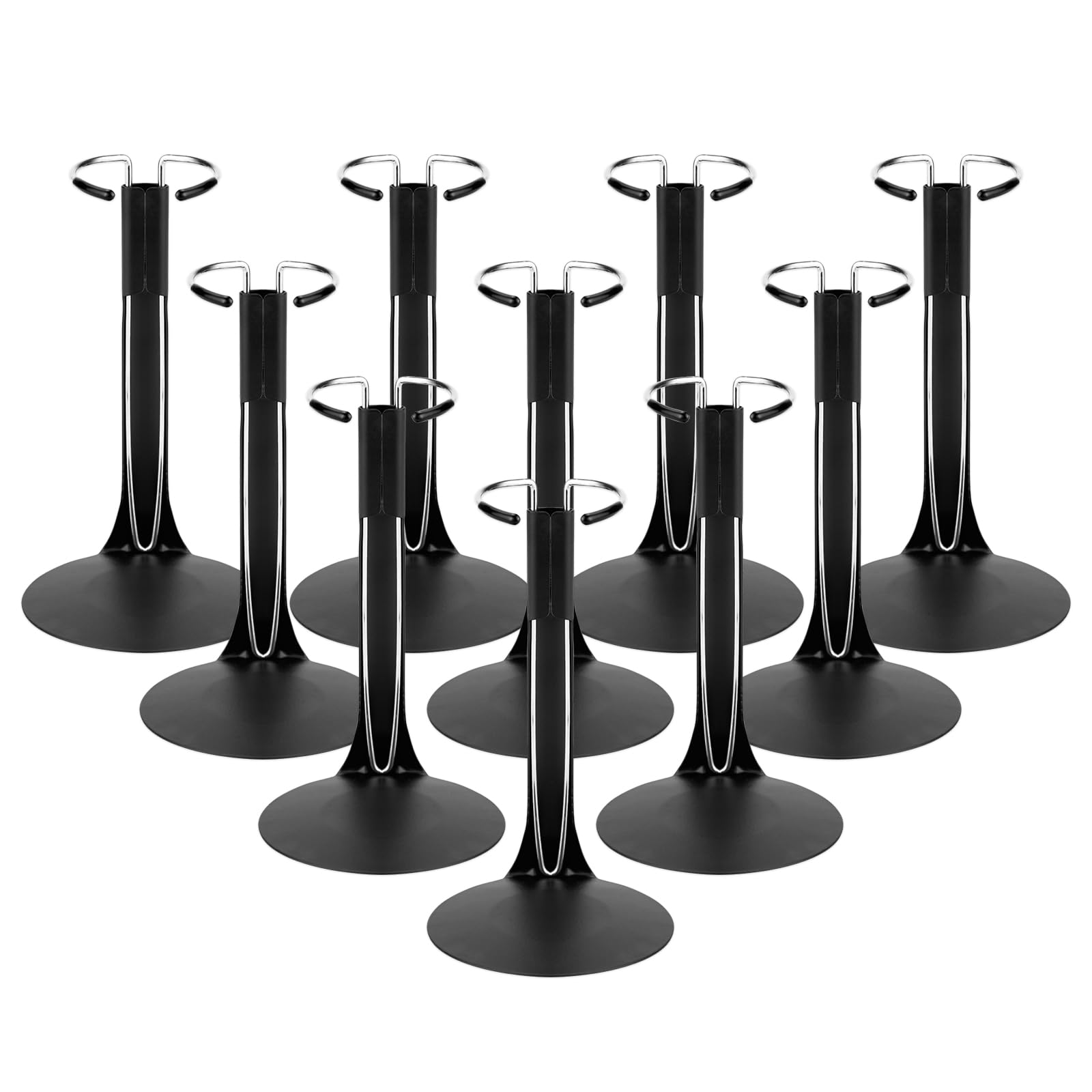 10 Pcs Doll Stand Adjustable Doll Display Stand, Action Figure Stand Holder 1/6 Scale Dolls Support Stand for 8" to 12" Dolls Accessories (Black)