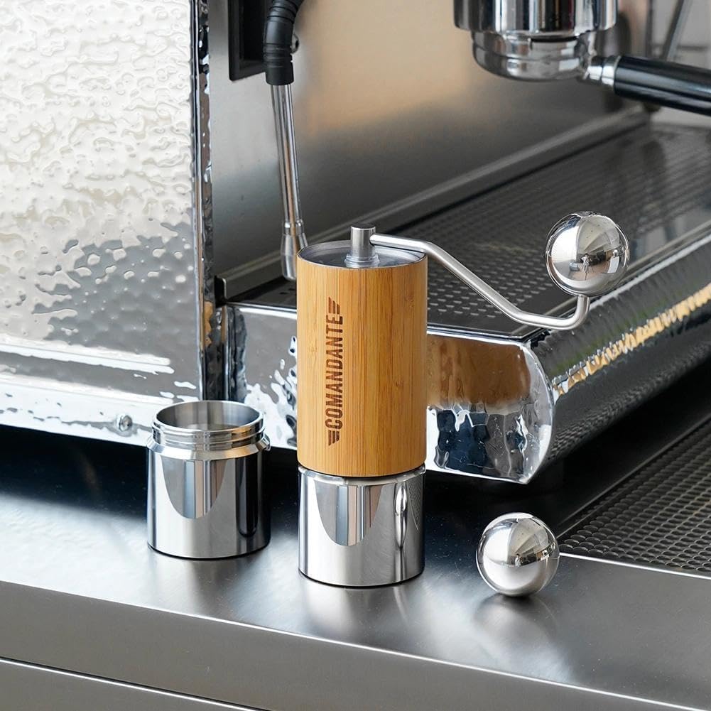 watchget Stainless Steel Coffee Dosing Cup and Handle Set Compatible with Comandante C40 C60 Coffee Manual Grinder Ball-Grip and Container Hand Espresso Grinder Accessories