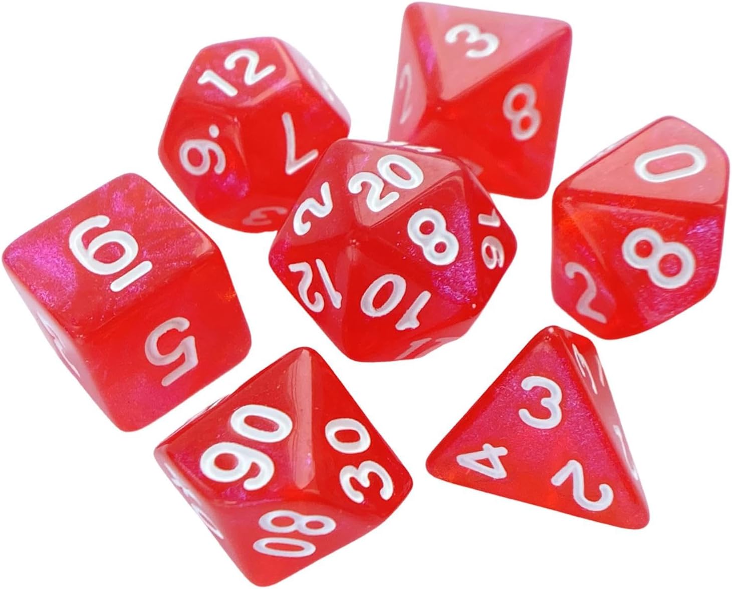 Enakshi (LABEL) Creations 7 s Polyhedral Ds Set Game Ds for Party Game Table Game Card Game RedCard Toys Toys & Hobbies|Games| Games