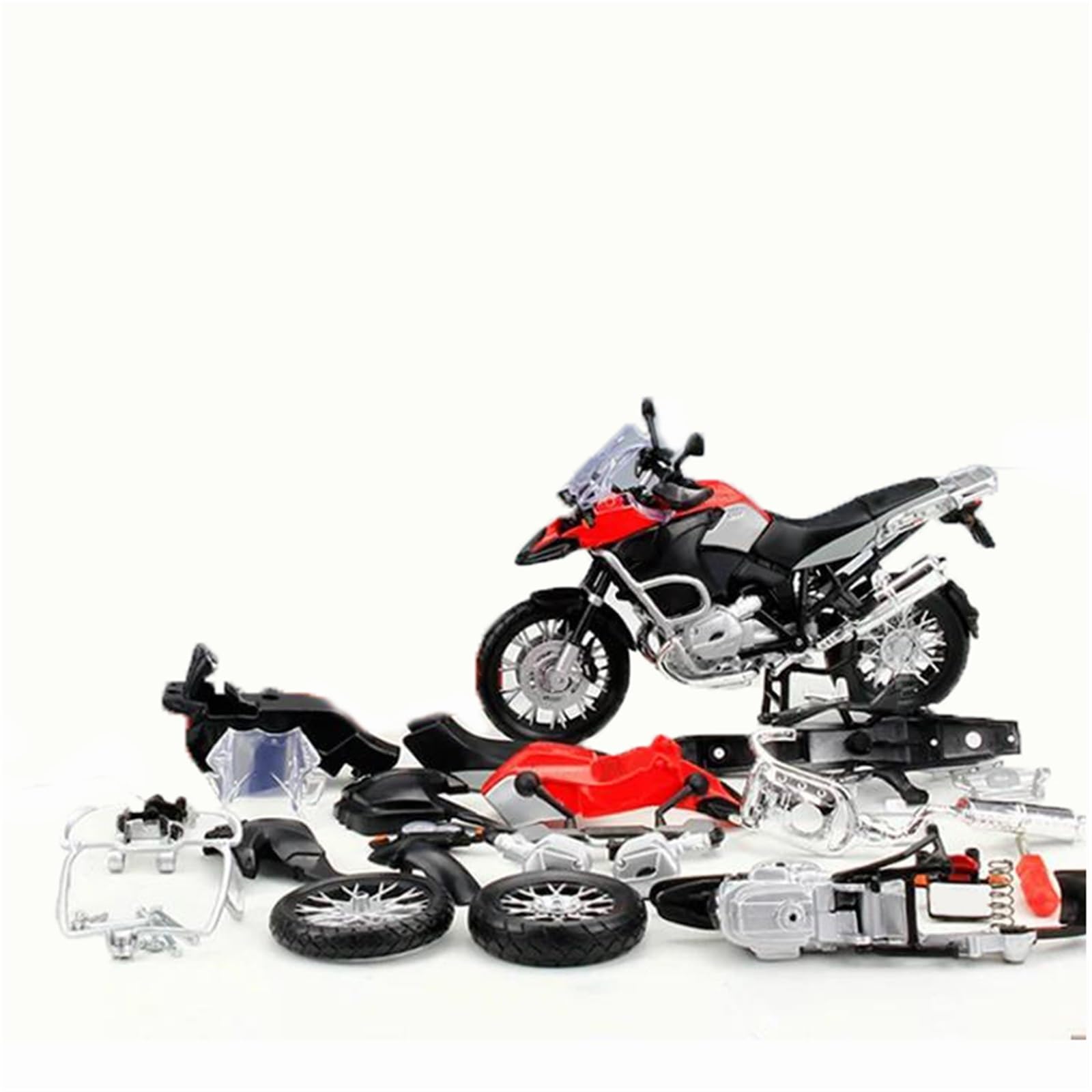 Modelo de Motocicleta Serie Mini Moto 1/12 para BMW R1200 GS Colección De Miniaturas Carreras para Armar Regalo Maqueta Motocicleta