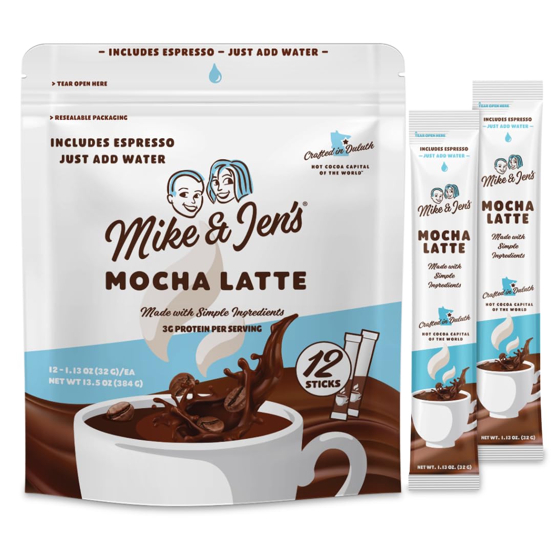 Amazon.com : Mike & Jen's Mocha Latte Mix, 12 Sticks, 3g Protein