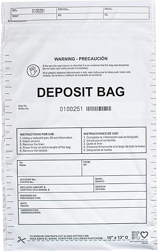 USPACKSMART Bolsas de plástico opacas de 10 x 13 pulgadas Depósitos bancarios seguros, manejo de efectivo o transporte seguro de divisas Códigos USPACKSMART Bolsas de plástico opacas de 10 x 13 pulgadas Depósitos bancarios seguros, manejo de efectivo o transporte seguro de divisas Códigos