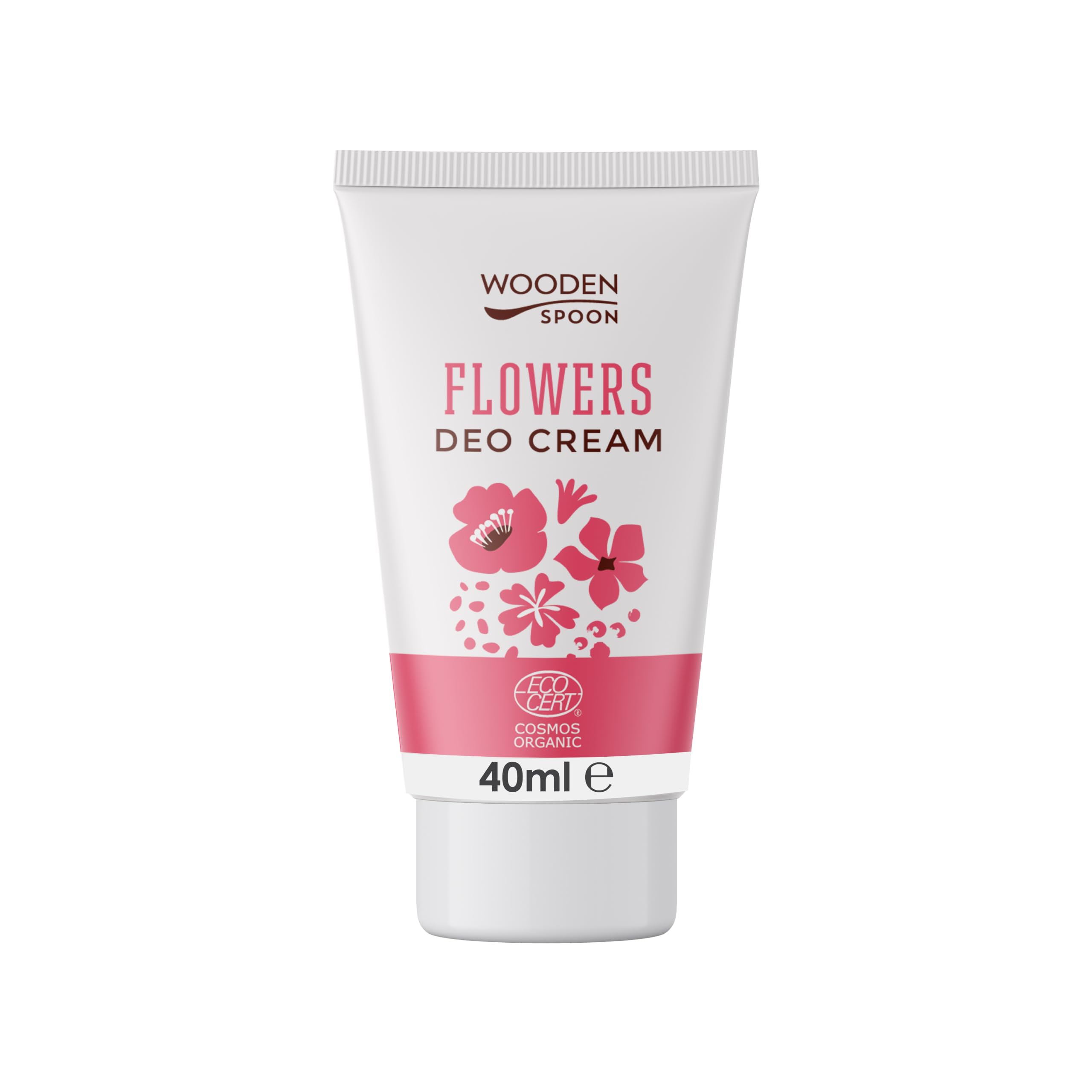 Wooden Spoon Deo Crema Biologica Flowers – Deodorante Naturale con Lavanda, Geranio & Patchouli, Senza Alluminio, Ipoallergenico, Assorbimento Rapido, Applicazione Senza Mani – 40 ml