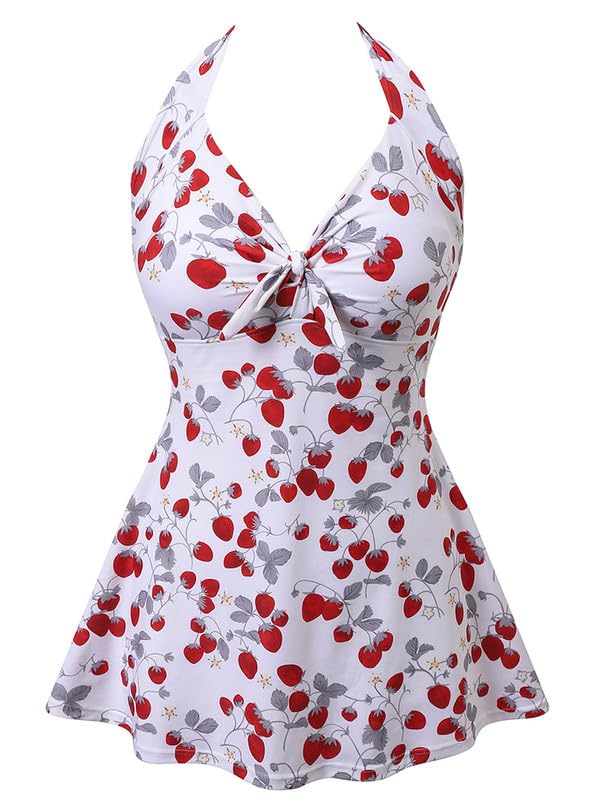 Vintage Sailor Pin Up Swimsuit Retro One Piece Skirtini Cover Up Swimdress(FBA)