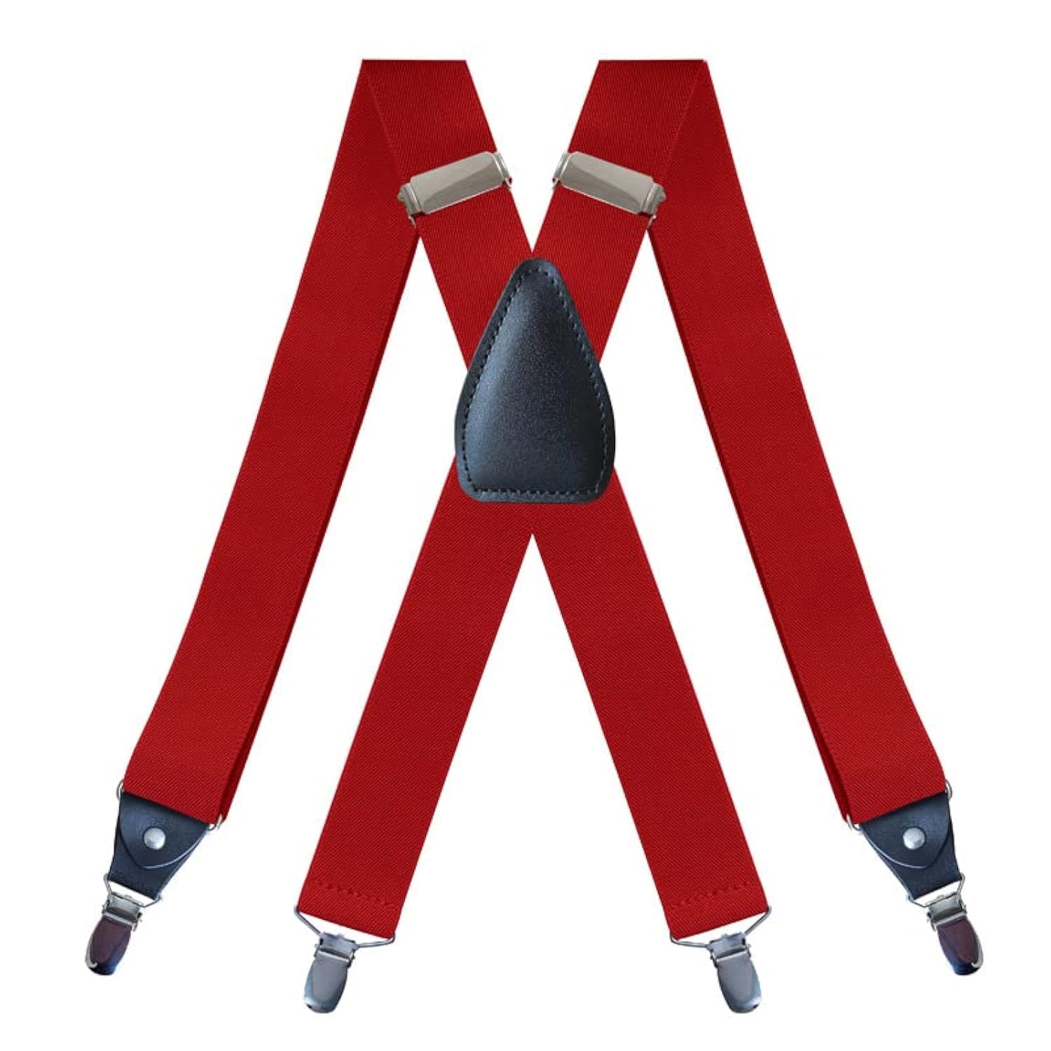PlayCool Mens Suspenders Adjustable Elastic - Heavy Duty 1.4 Inch Wide X Shape 4 Strong Clips Suspender Braces