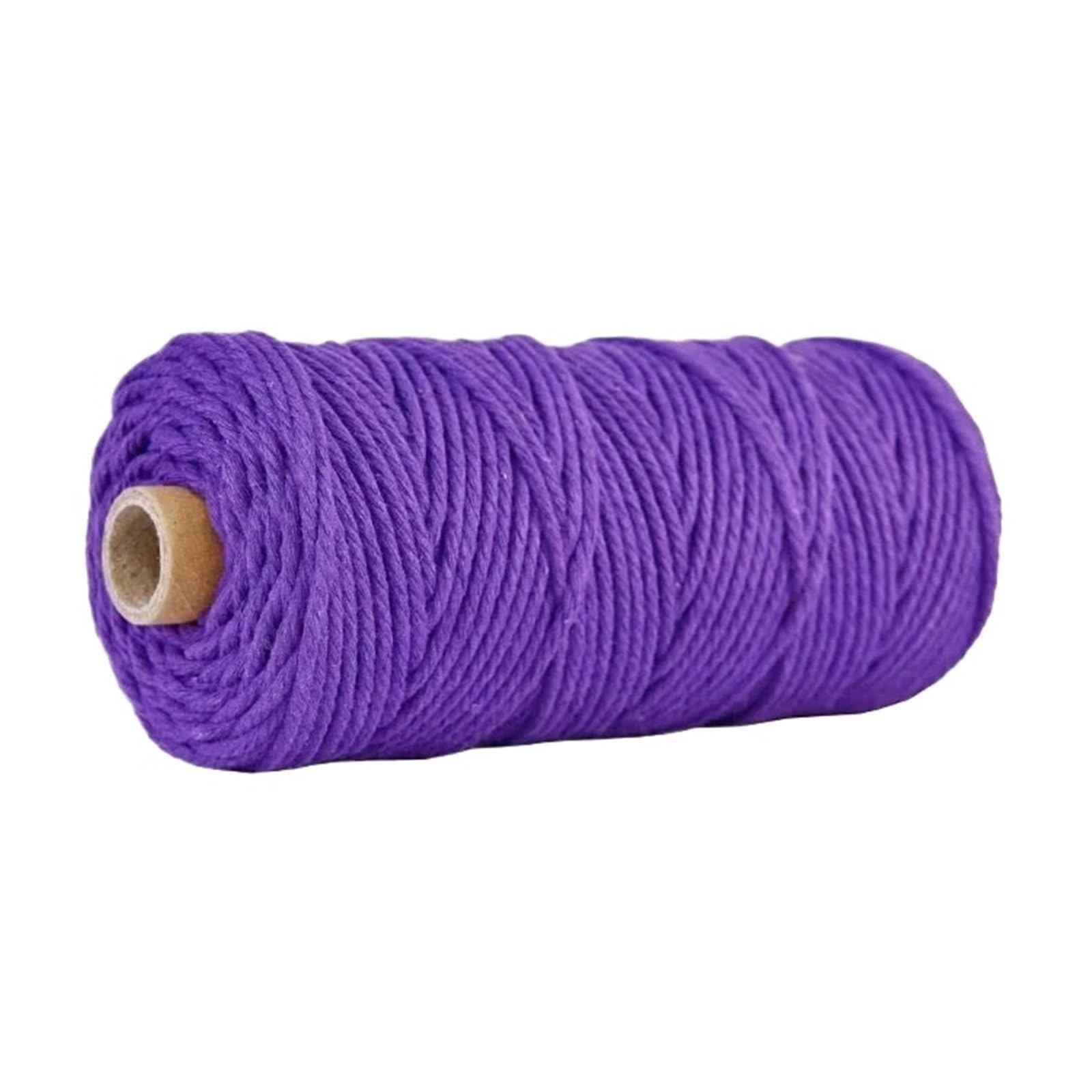 Cotton Macrame Cord 100M/Roll 3.0mm Colored Macrame Cotton Cord Colorful Twine String Rope Craft for Knitting Home Textile(Color11)