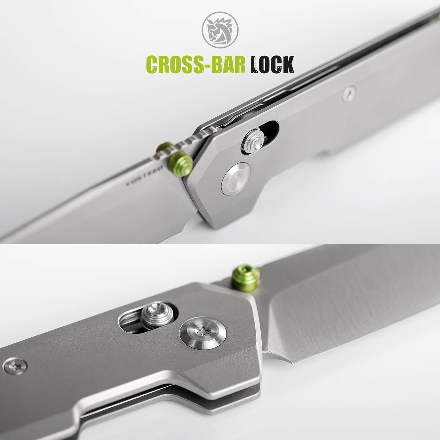 Vosteed Ultra Thin EDC Pocket Knife for Men & Women, 2.9" 154CM Blade, Thumb Stud, Crossbar Lock Titanium Handle Slim Folding Knives for Daily Use - Parallel A3503
