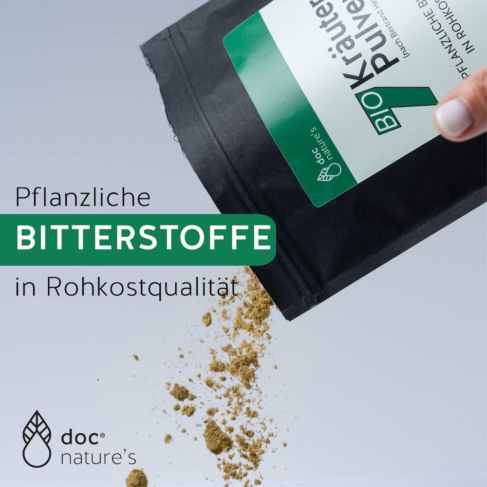 doc nature's Bio-7-Kräuterpulver 150g Nachfüllbeutel | nach Bertrand Heidelberger | Pflanzliche Bitterstoffe in Rohkostqualität | vegan | doc phytolabor | früher Gesund & Leben | nach Bertrand Heidelberger, Pflanzliche Bitterstoffe, Rohkostqualität, vegan