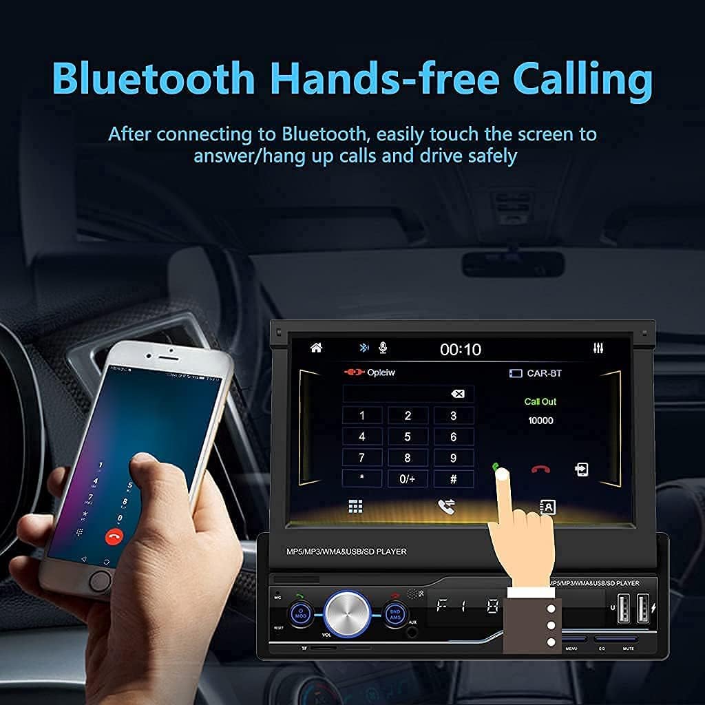 70% оƒƒ Dіѕсоunt Single Din Car Stereo with Apple Car Play and Android Auto, 7 Inch Flip Out Touchscreen, Bluetooth Car Radio with Backup Camera,Mirror Link,FM/AM USB/TF/AUX Port/Hands-Free Calling,Car Play Radio