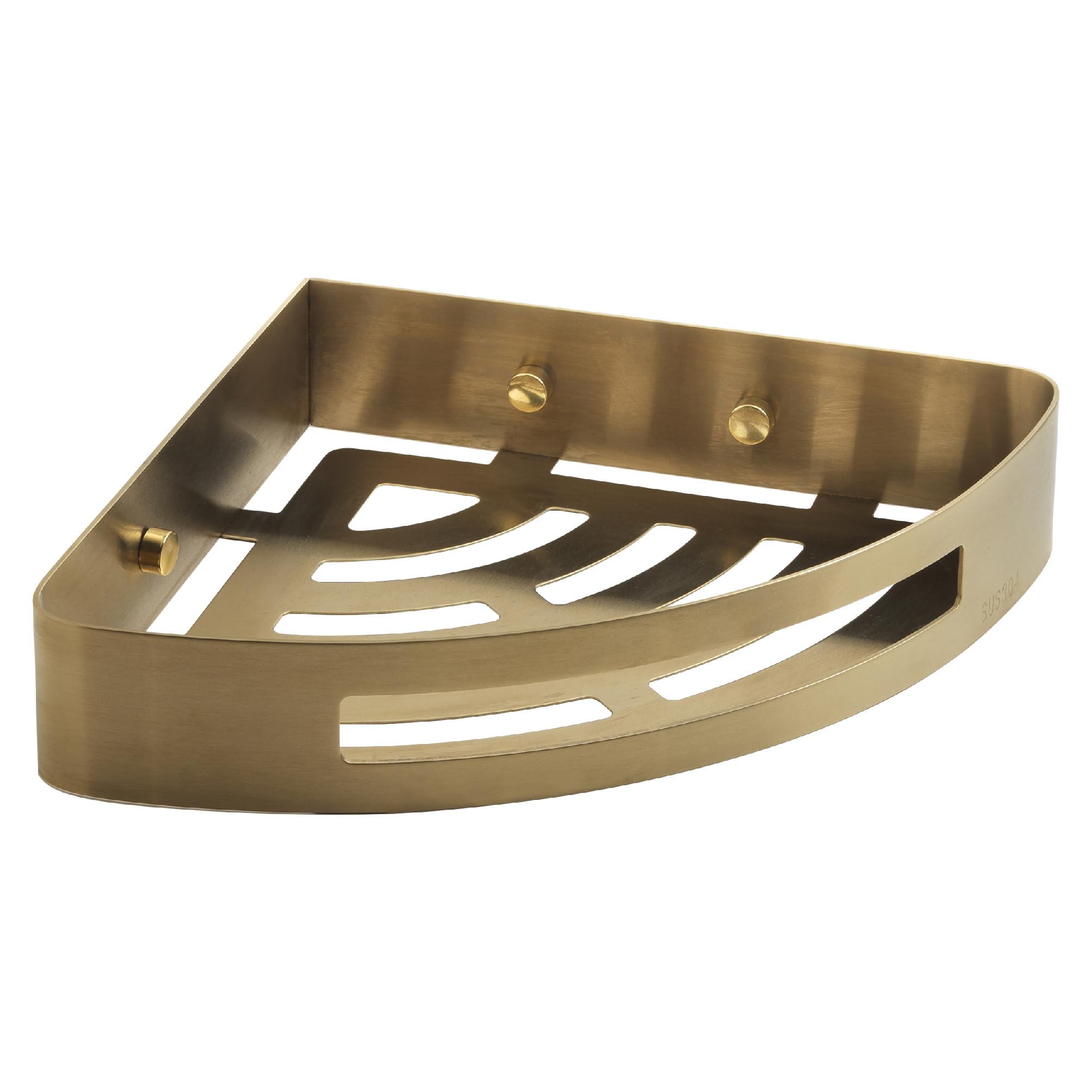 Gedy NERVA Cesta ducha, estante ducha, esquinero, Acero inox AISI 304, Oro mate, 21 x 21 x 4,5