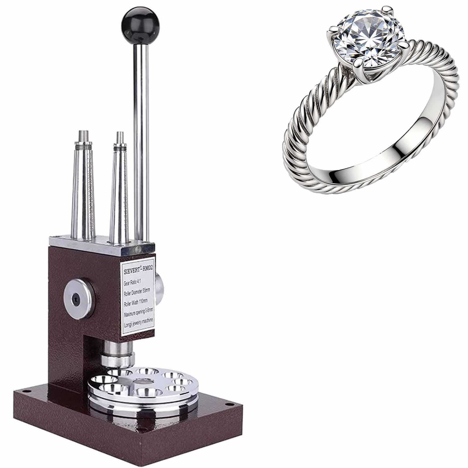 ERICAT Professional Ring Stretcher And Reducer Tool, Ring Stretcher And Reducer Tool With Dual Mandrels & Drilled Mounting Holes, Easily Compresses Ring Sizes & Precise Stretching, For Jewelers