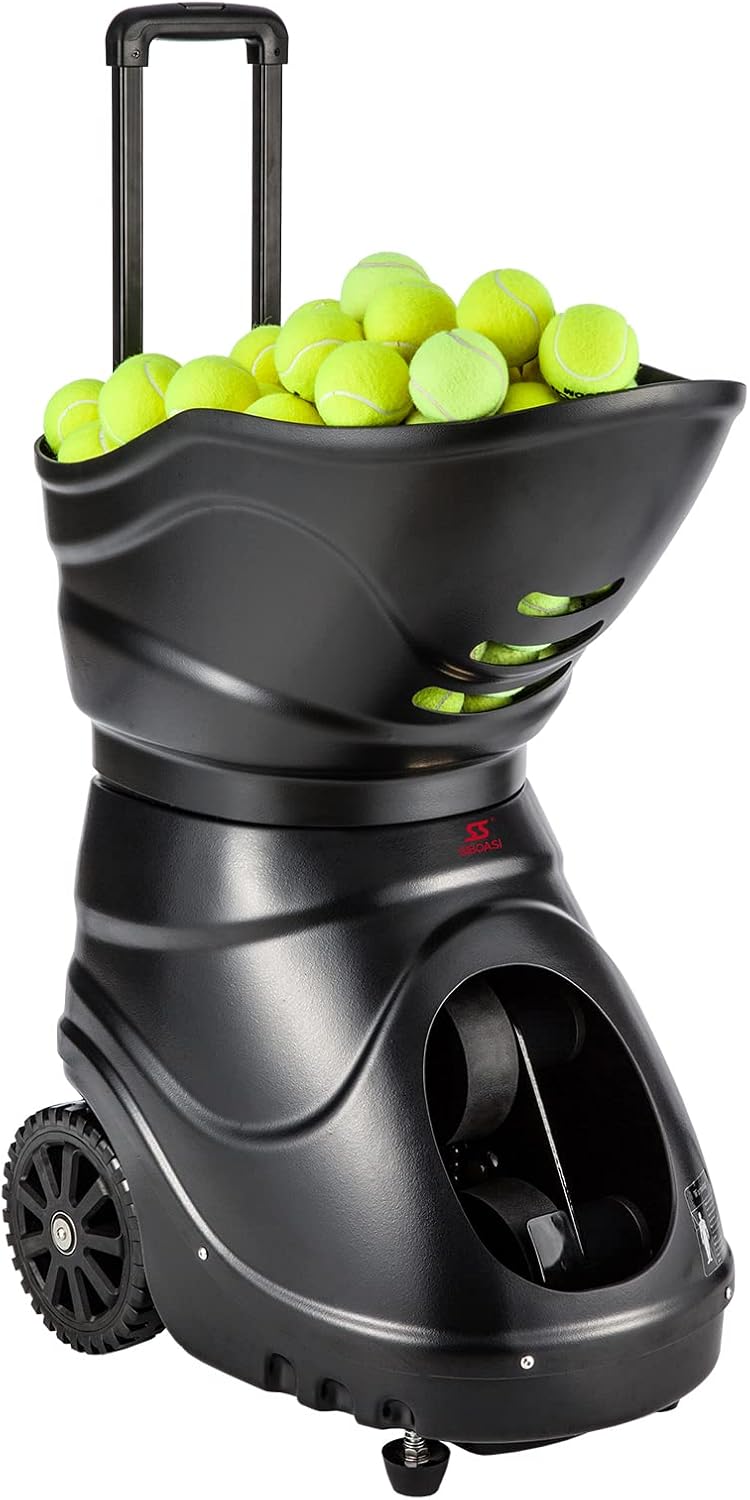 Siboasi Portable Tennis Ball Machine s4015 – Charger Included – 4 to 6 Hr Runtime – Easy to Use – 48 lb – Portable - Built-in Battery : Sports & Outdoors