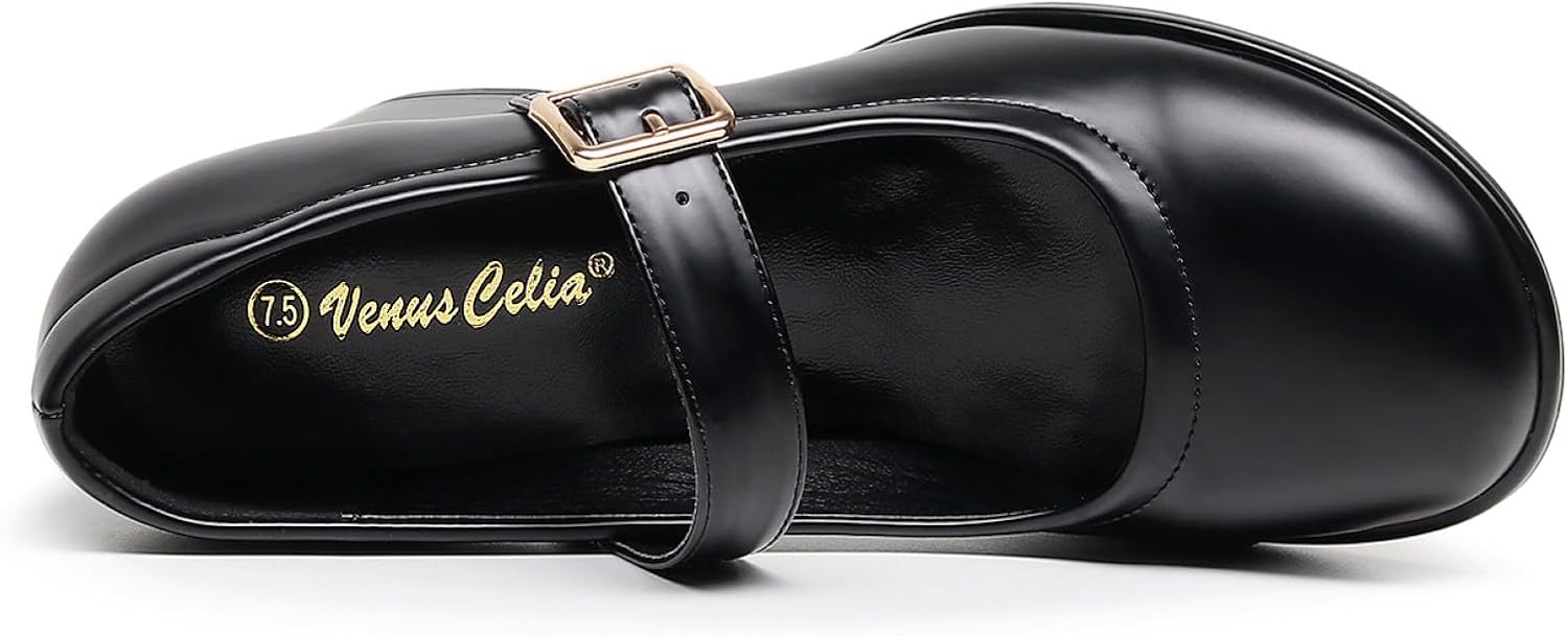 VenusCelia Women's Mary Jane Pump Heeled Shoe - Image 4