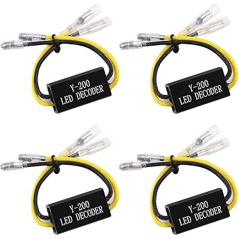 Greluma Pack of 4 Motorcycle Load Resistor Torch Indicator Decoder Motorcycle Indicator Resistance Adapter Flash Fix Error 12