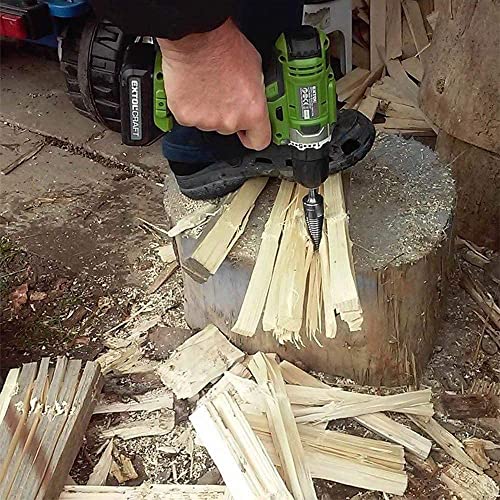 image for HENGZHE Firewood Log Splitter, 3pcs Drill Bit Removable Cones Kindling