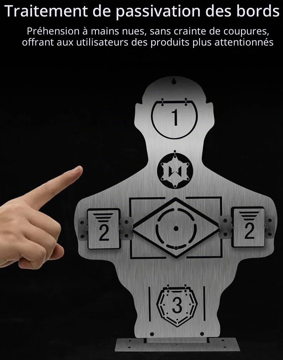Peminkoo Cible d'entraînement tactique demi-corps en métal pour airsoft paintball chasse pistolet équipement plein air