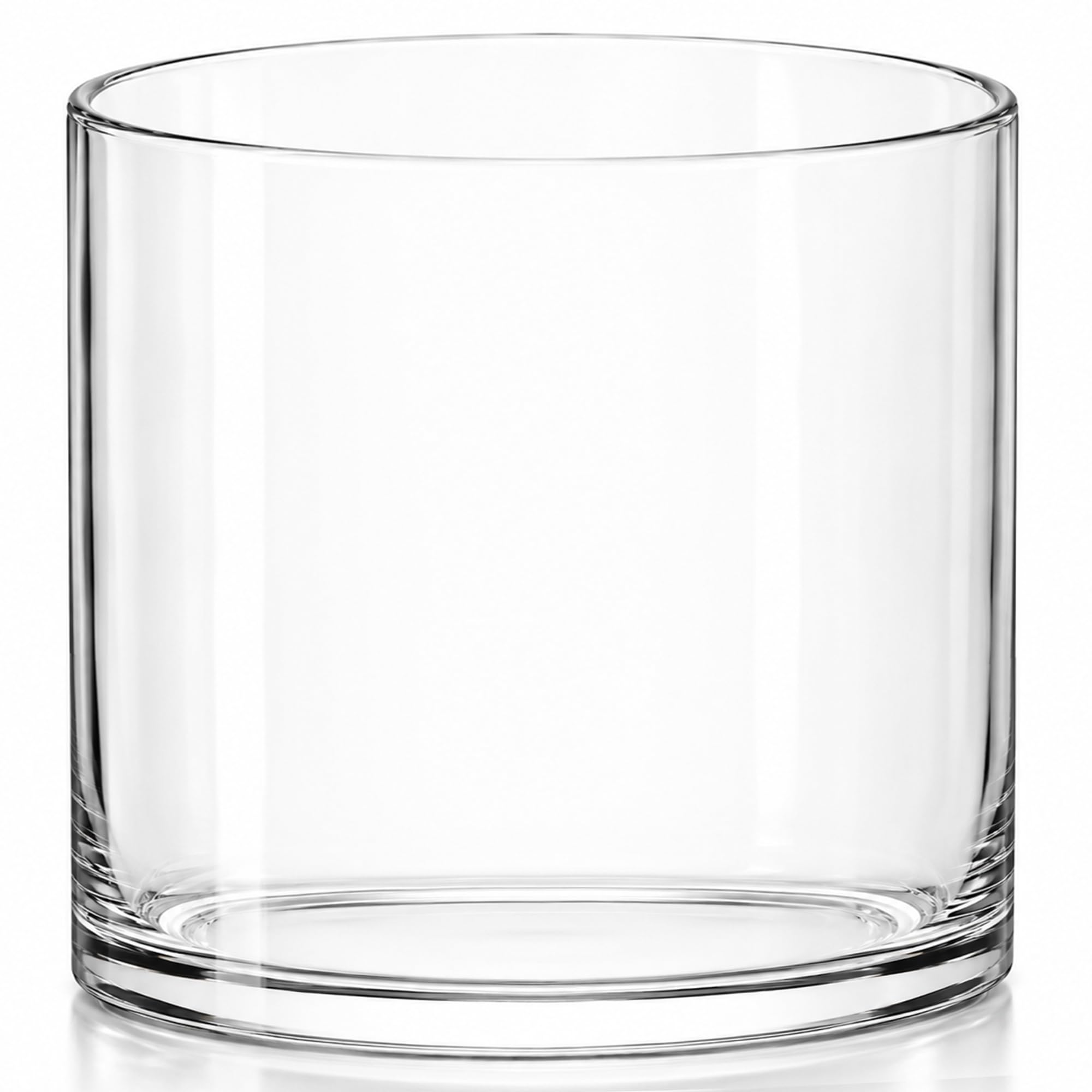 Royal Imports Flower Glass Vase Decorative Centerpiece For Home Or Wedding - Cylinder Shape, 6" Tall, 6" Opening, Clear