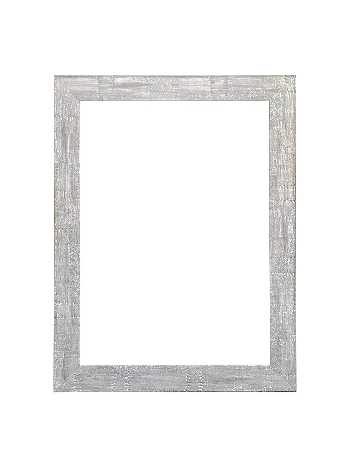 Shabby Chic Rustic Wood Grain Picture/Photo/Poster frame with Real Glass - (35.6 x 25.4cm) Silver 14" x 10"