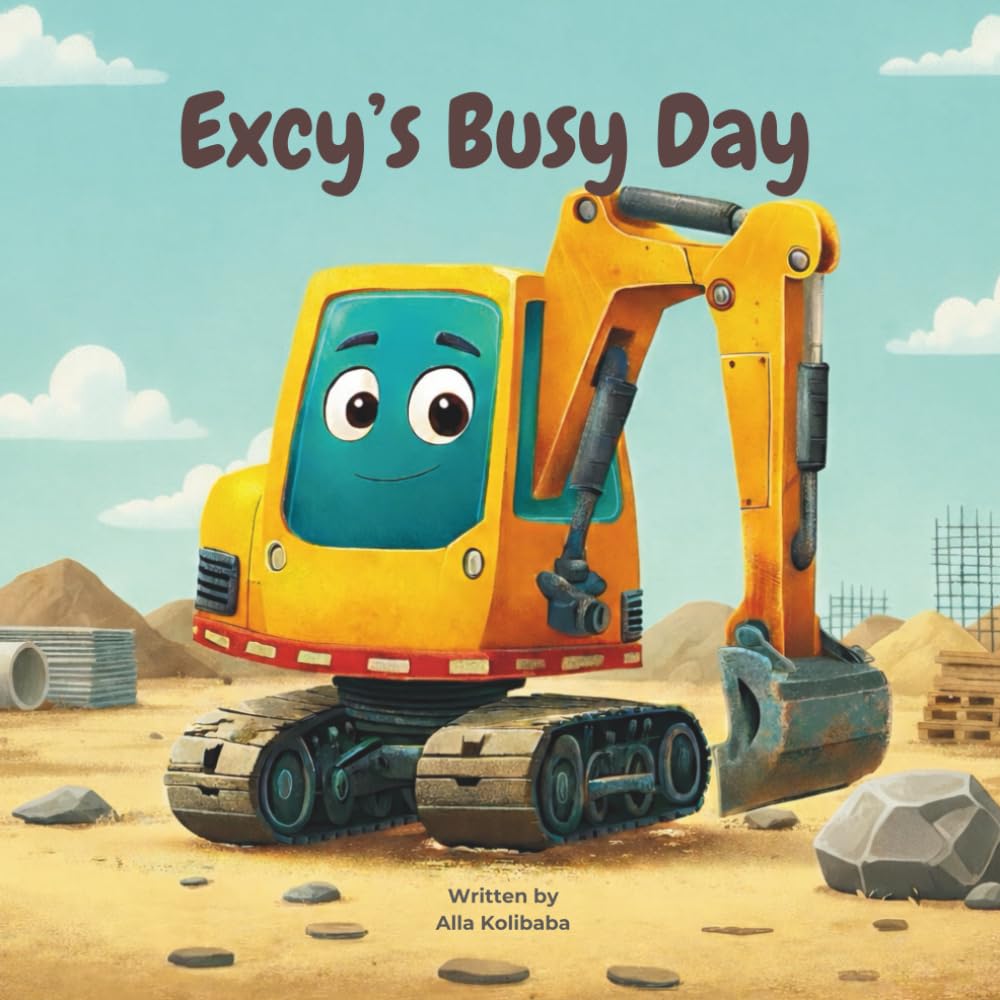Excy's Busy Day: A Fun Story About Excy the Excavator Working At the Construction Site With His Friends That Teaches Teamwork, Patience and Problem-Solving (Ages 0–6) | Bedtime Stories for Toddlers