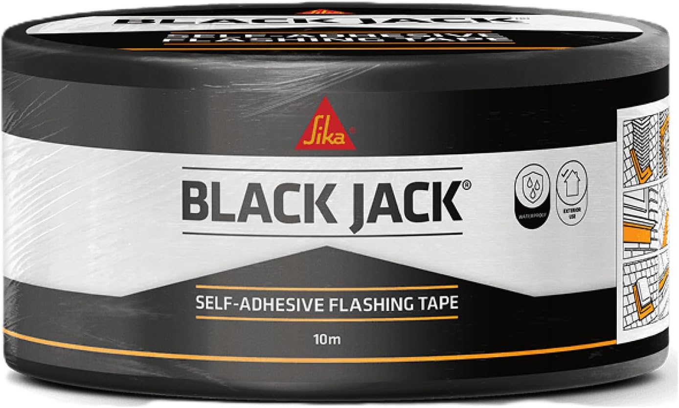 Sika Everbuild Black Jack Strong Self Adhesive Flashing Tape โ Natural Lead-Look Finish โ 75mm x 10m