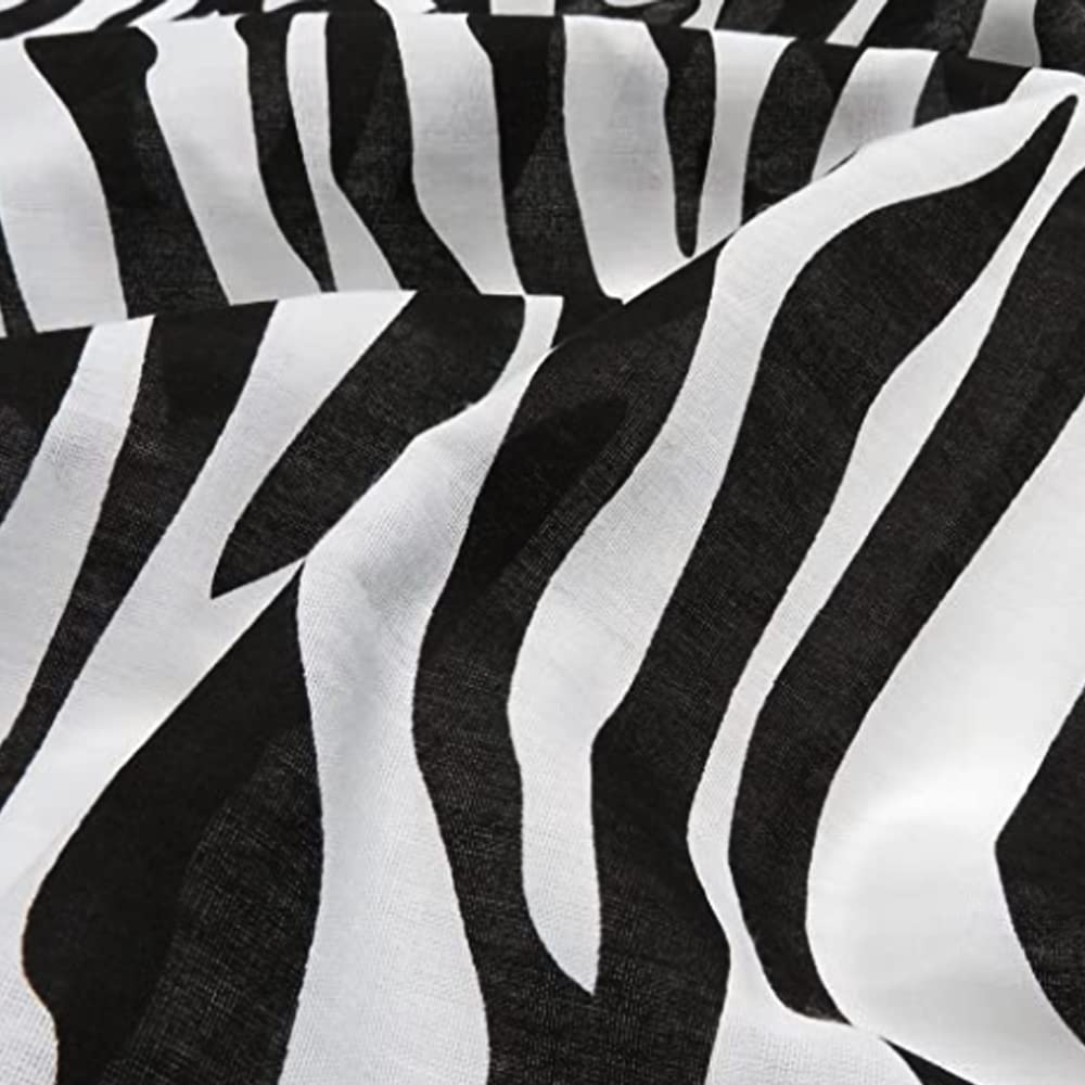 Zebra Tiger Print Polycotton Fabric Material 45'' Wide Per Metre Fabric Sewing (Zebra)