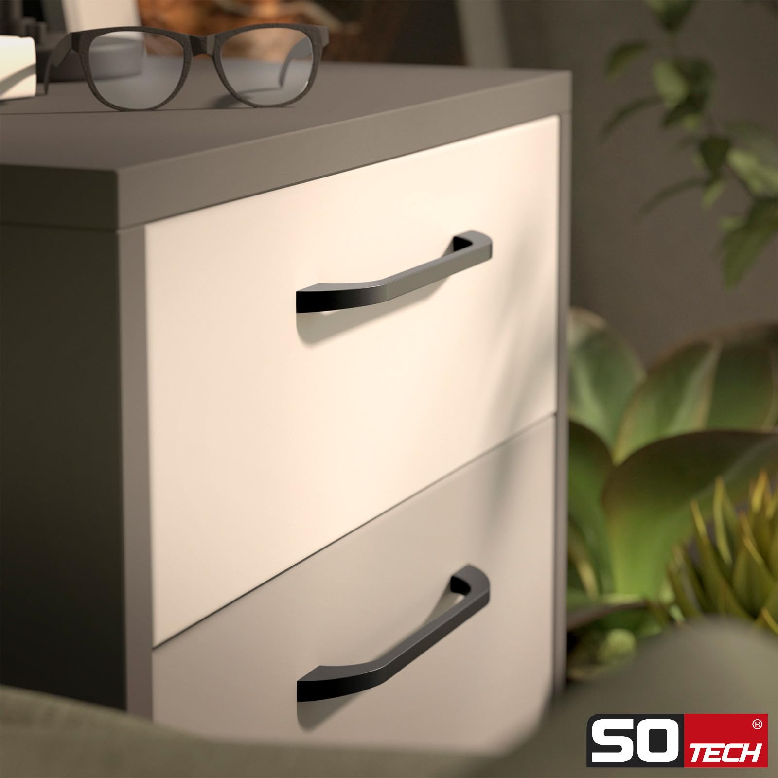 SOTECH 10 Stück Möbelgriffe BLACKLINE XIII BA 320 mm schwarz matt