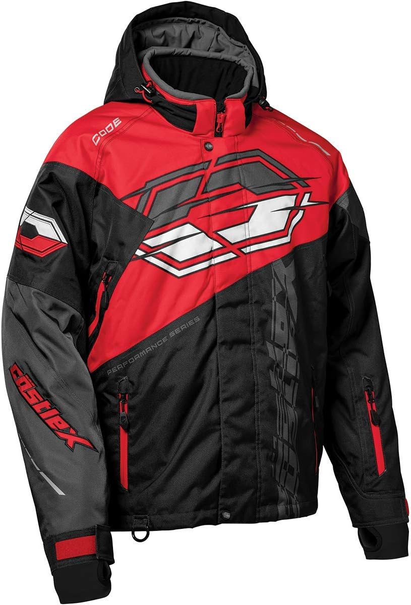 Castle X Men's Code G3 Snowmobile Jacket (Red/Black/Charcoal - X-Large)