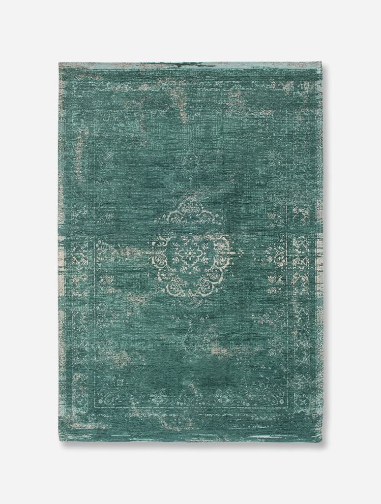 Louis de Poortere Fading World Medallion 8258 Jade Rug, 5'7" x 7'10"