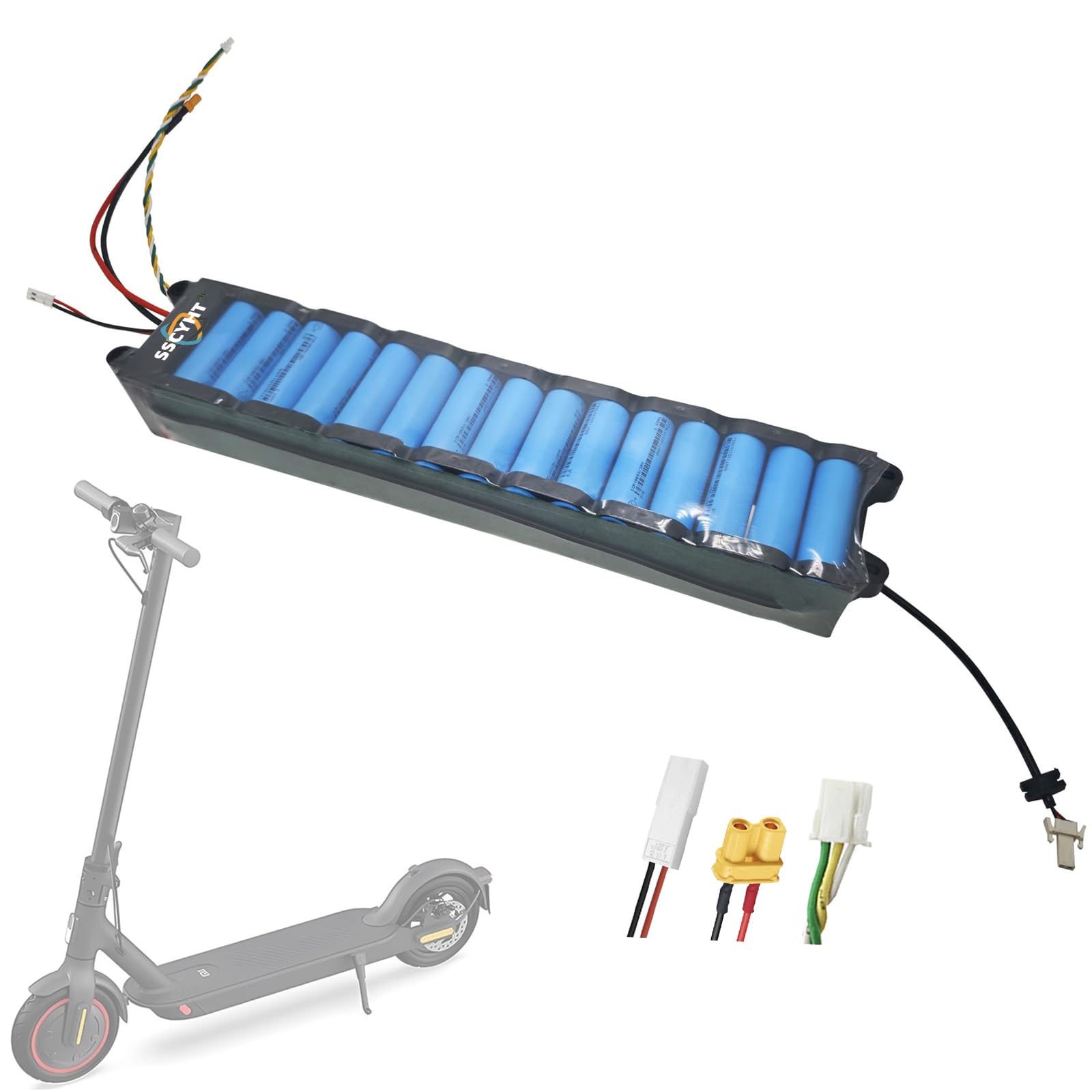 SSCYHT Batería Recargable de Litio de 7800 mAh para Patinete eléctrico, 36 V, 7,8 Ah, con Interfaz de comunicación para Motor de Patinete Plegable de 280,8 WH.