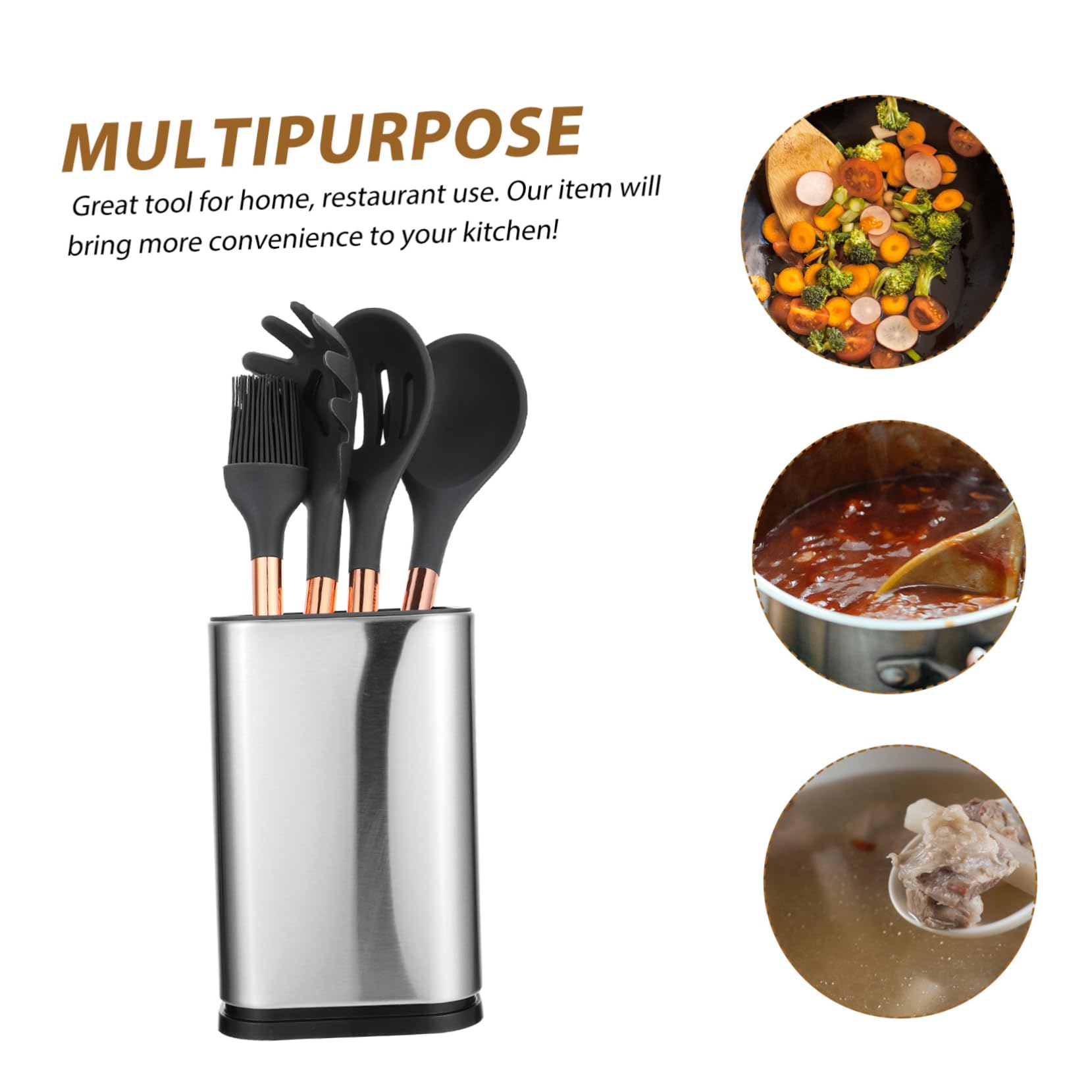 IMIKEYA Ensemble D'ustensiles Cuisine en Silicone 5 Pièces, Cuillères et Spatules Pratiques Antiadhésives Cuisine et Restaurant, Matériau Silicone Solide