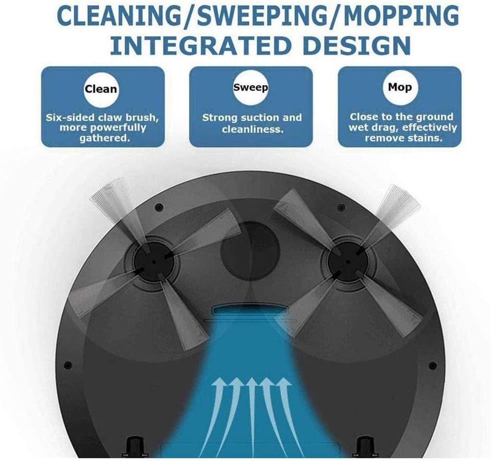 Robotic Vacuum Sweeping Robot Robot Vacuum Cleaner, Intelligent Home Quiet Sweeping Dragging Vacuuming Quiet Hard Floors Anti-Fall-White 32cm(12.5 Inch) (Color : White) (White)