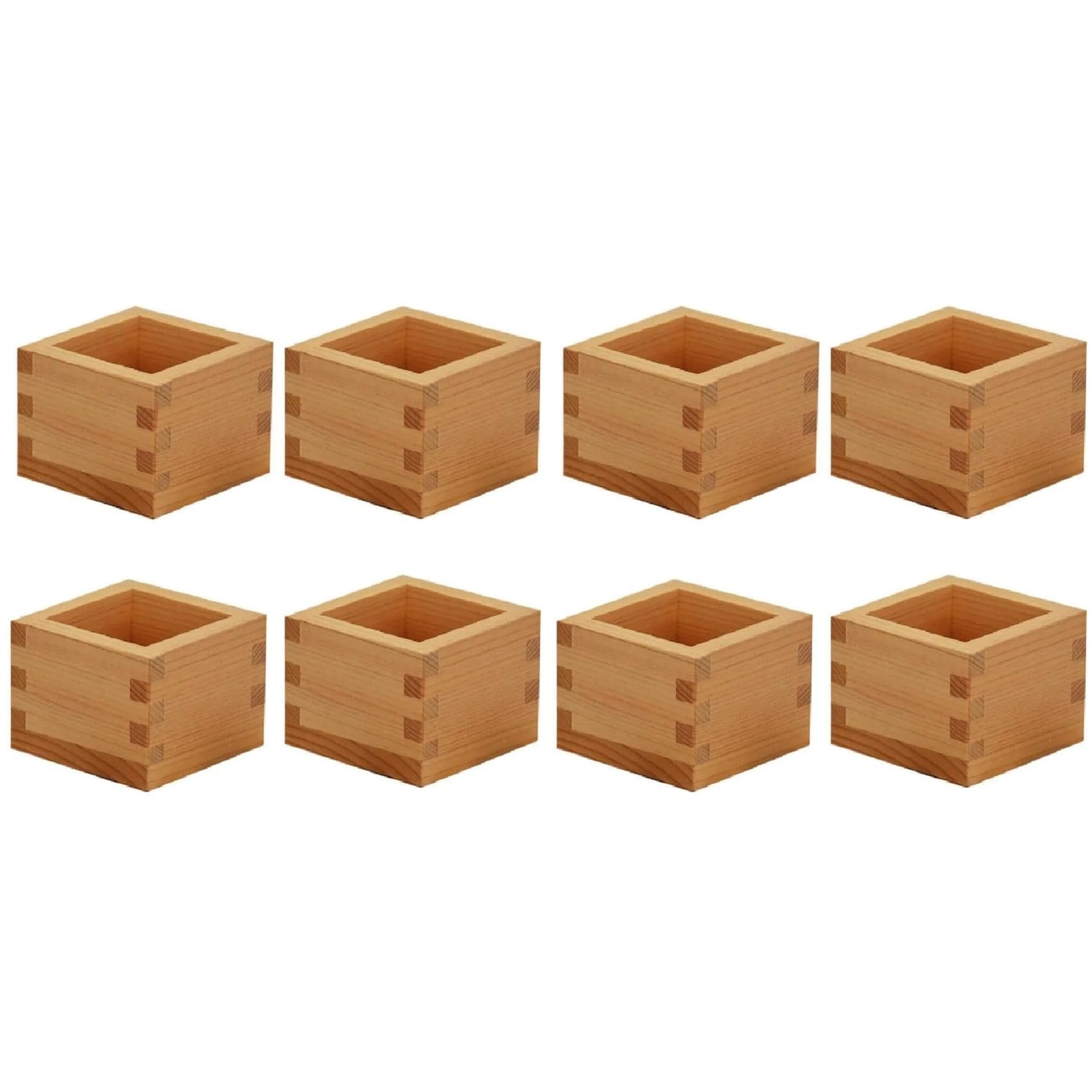 Hndhbfgrt 8pcs Japanese Culture Wood Wooden Sake Cup Masu Box Put the Wine Glass Inside Square Wooden Wine Tray,Dessert Box