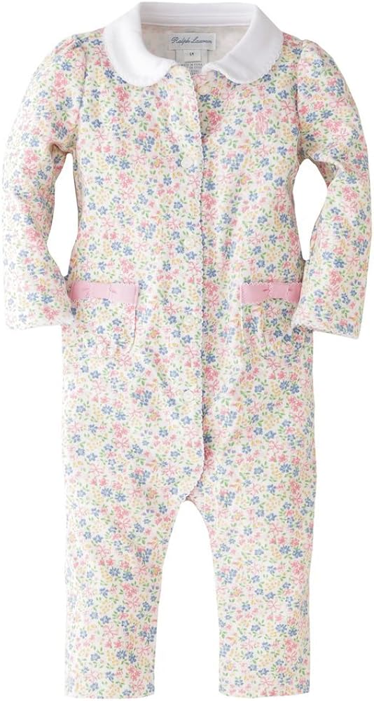 ラルフローレン　女の子　ロンパース ラルフローレンベビー女の子！かわいい襟付きロンパース・カバーオール
