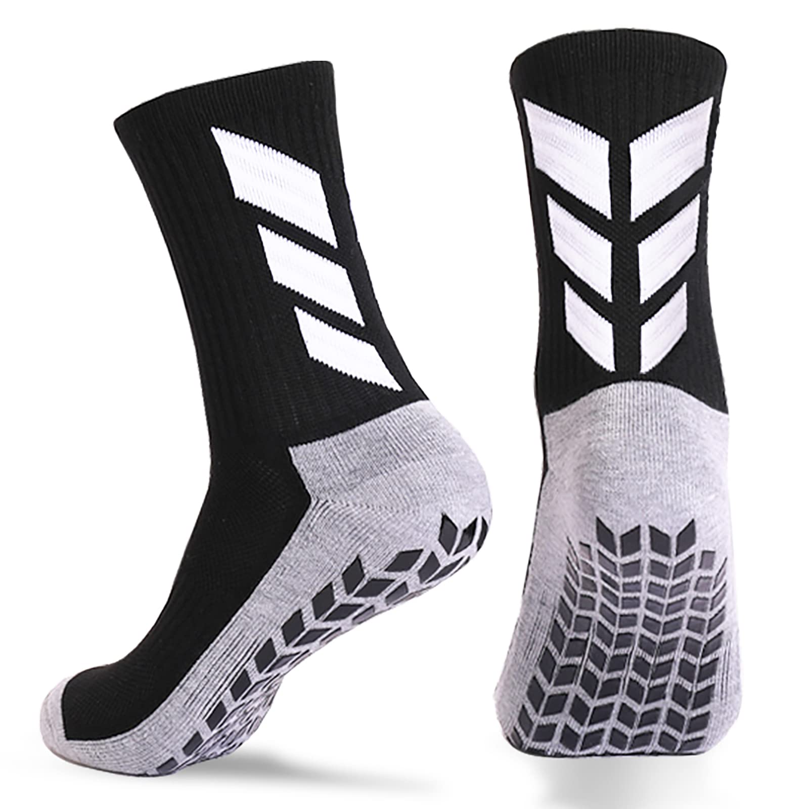 MENDENG Mens Socks Soccer Non Slip Socks for Men Anti Slip Hospital Socks Grippers Non Skid Training Athletic Socks