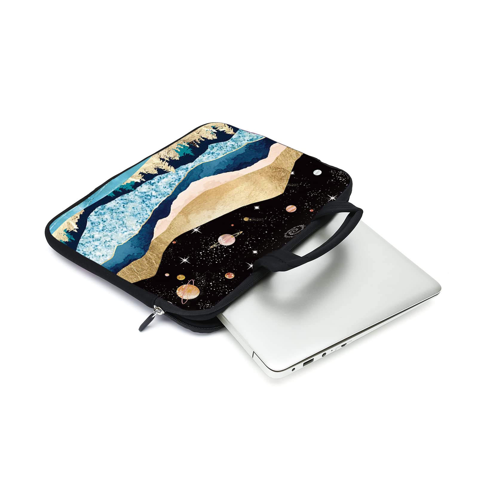 Funda para laptop de 15.6 pulgadas, 14 pulgadas, 15 pulgadas, 15.4 pulgadas, funda para ultrabook, funda para laptop, bolsa de mensajero, funda de neopreno con mango (montañas-1)