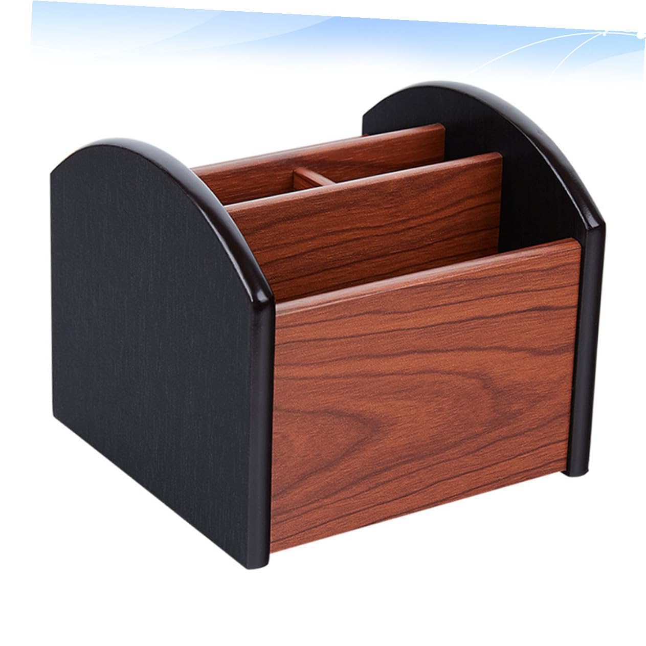 Angoily Contenitore Portaoggetti in Legno Multifunzione da Scrivania Organizer per Penne e Articoli Vari Design Effetto Legno per Ufficio Piccolo e Pratico