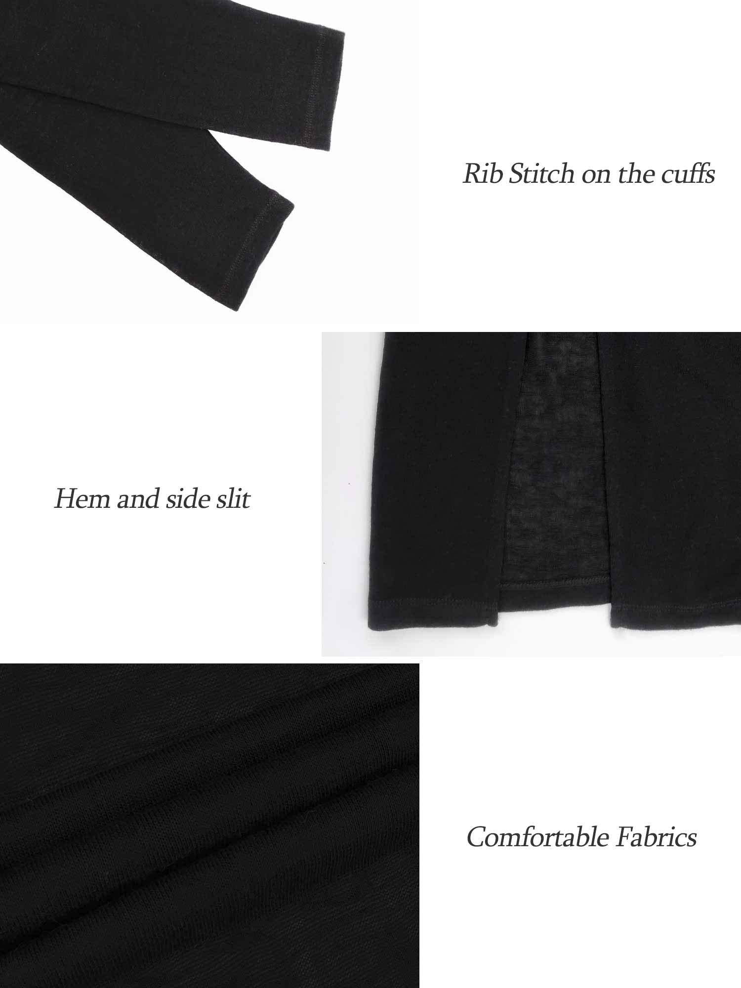 MessBebe Cardigan Donna Lungo Leggero Aperto Davanti Manica Lunga Diviso Casuale Traspirante Eleganti Giacca Tops per Primavera Estate
