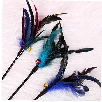 Amazon.co.jp: 猫おもちゃ 猫じゃらし 羽のおもちゃ 運動不足