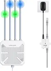 WAVLINK Roteador WiFi 6 Mesh para ambientes externos, ponto de acesso Wi-Fi de longo alcance com PoE, IP67 à prova d'água, extensor de sinal WiFi para Starlink, ao ar livre, casa, garagem e hotel