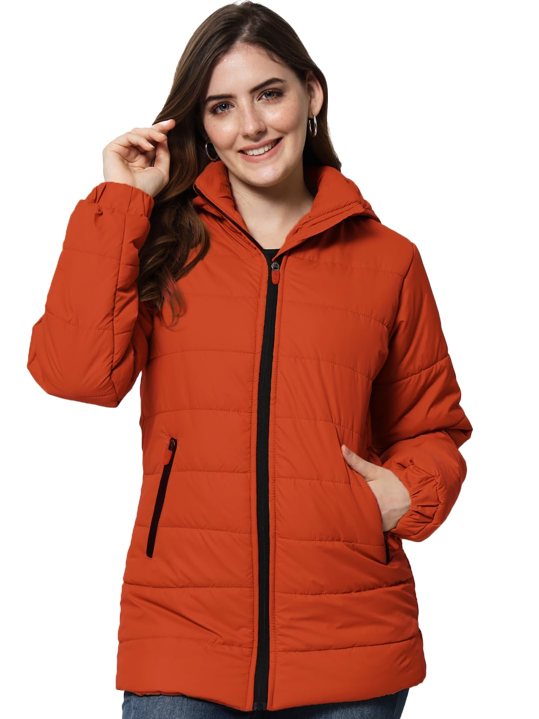 kotty Women Nylon Full Sleeve Solid Puffer Jacket-picture-18