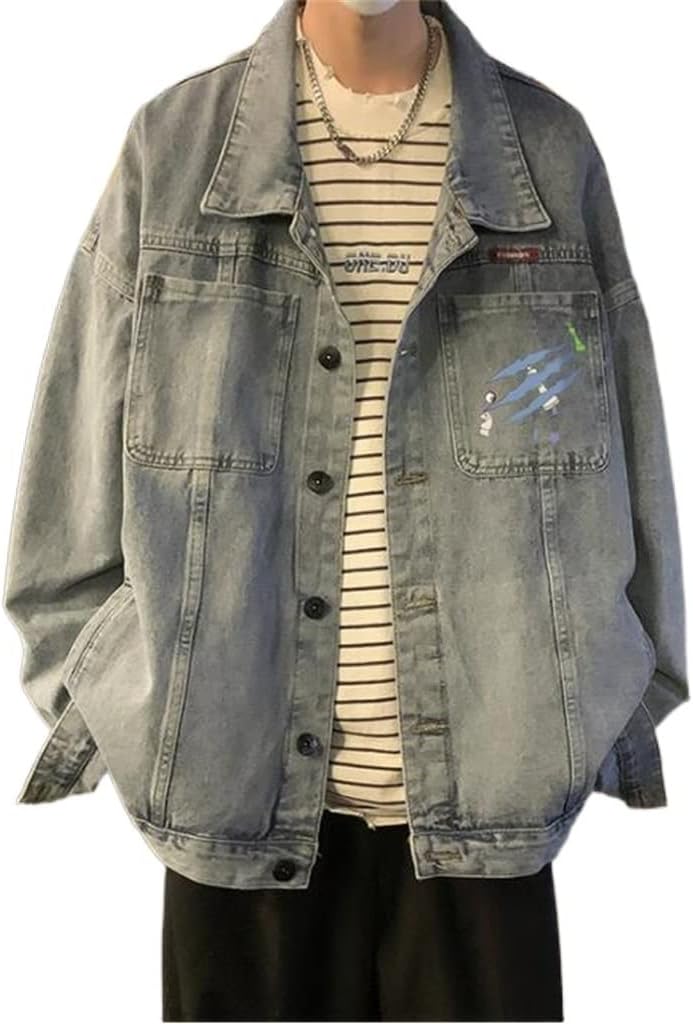 Checkerboard Retro Denim Jacket Men's National Couples Spring Tops