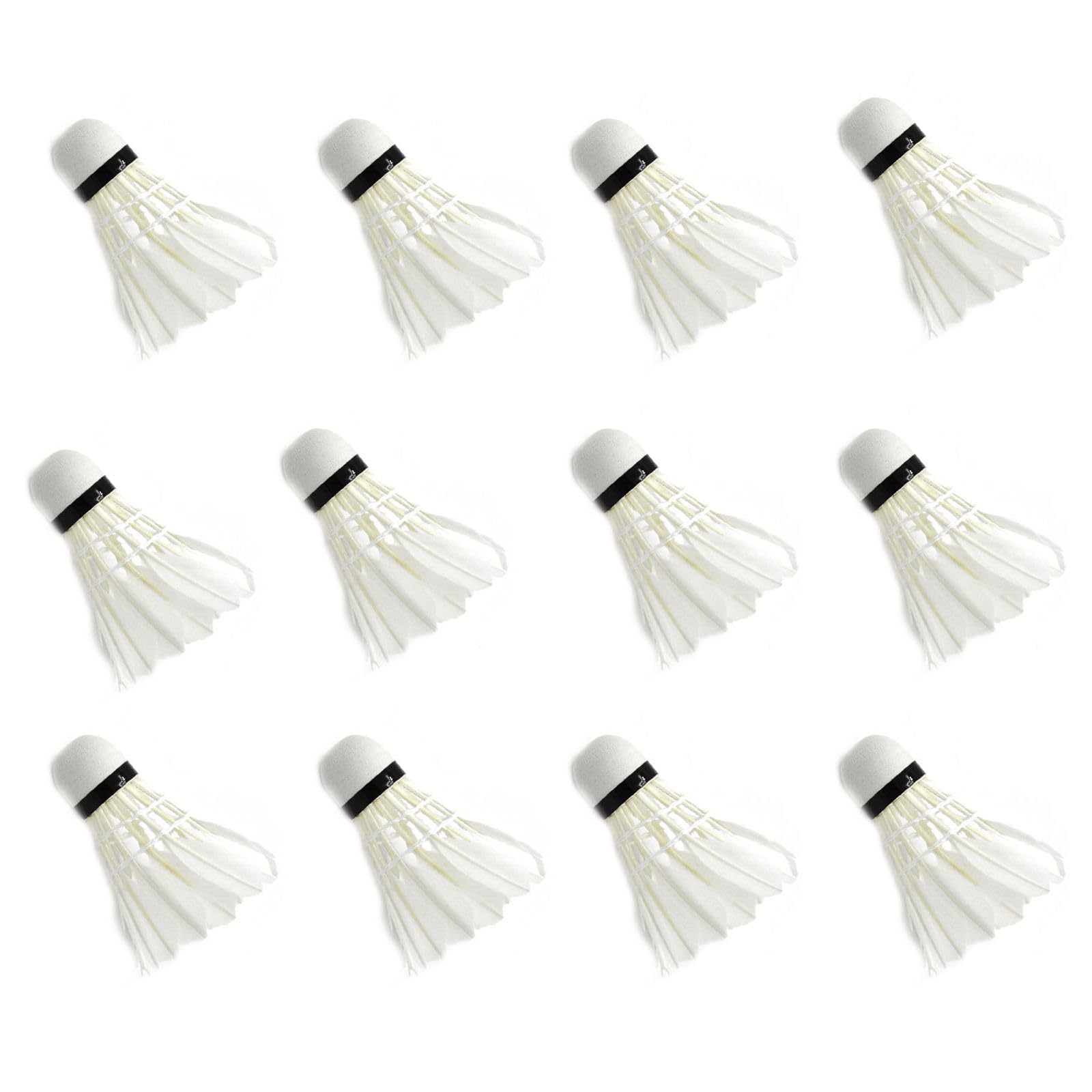 Hysagtek 12 Volani Badminton In Plastica Bianca, Velocità Media, Adatti Per Interni/Esterni